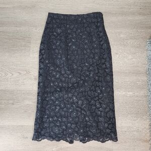 Zara Black Lace Pencil Skirt